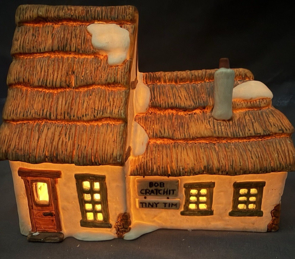 Dept. 56 Dickens' Village Series "The Cottage Of Bob Cratchet & Tiny Tim" Boxed